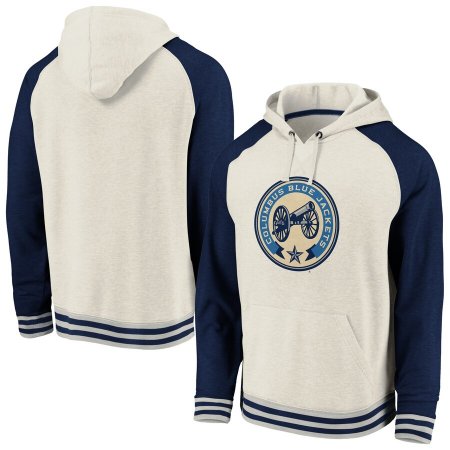 Columbus Blue Jackets - Oatmeal Raglan NHL Bluza z kapturem