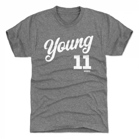 Atlanta Hawks - Trae Young Script Gray NBA T-Shirt