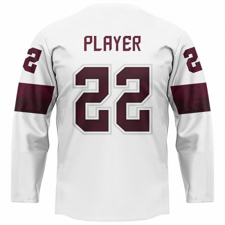 Lotyšsko - 2022 Hokejový Replica Fan Dres Bílý/Vlastní jméno a číslo