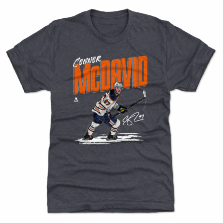 Edmonton Oilers - Connor McDavid Chisel Navy NHL T-Shirt