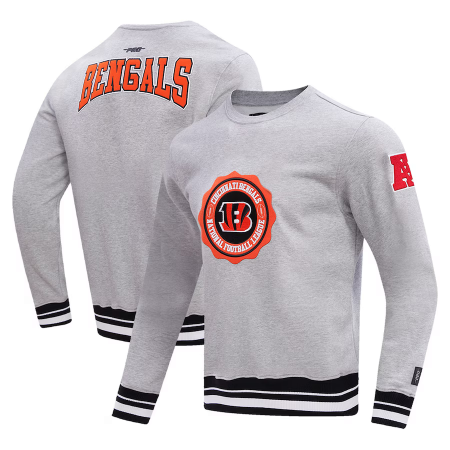 Cincinnati Bengals - Crest Emblem Pullover Gray NFL Mikina s kapucí