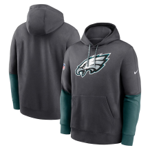 Philadelphia Eagles - 2024 Sideline Club Pullover Gray NFL Mikina s kapucí