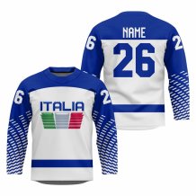 Taliansko - 2026 Hokejový Replica Fan Dres Biely/vlastné meno a číslo