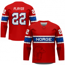 Norwegia - Replica Fan Hockey Bluza Czerwona/Własne imię i numer