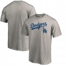 Los Angeles Dodgers - Team Lockup Gray MLB T-Shirt
