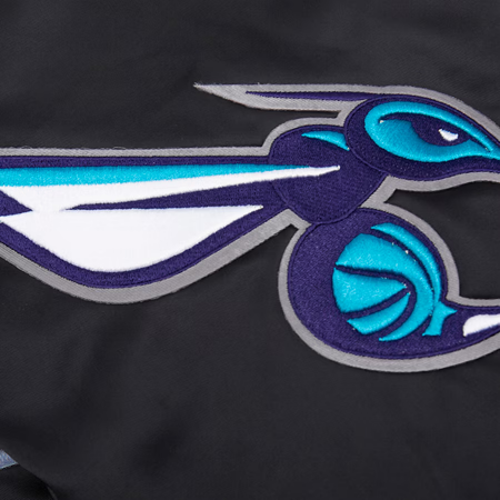Charlotte Hornets - Script Tail Full-Snap Satin Varsity NBA Kurtka