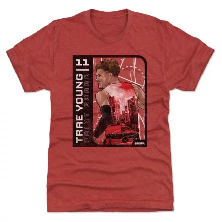 Atlanta Hawks - Trae Young Card Red NBA T-Shirt