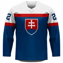 Slovensko - 2022 Hokejový Replica Fan Dres Modrý/Vlastné meno a číslo