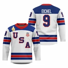 USA - Jack Eichel 2026 Gold Medal Hokejový Replica Fan Dres Bílý