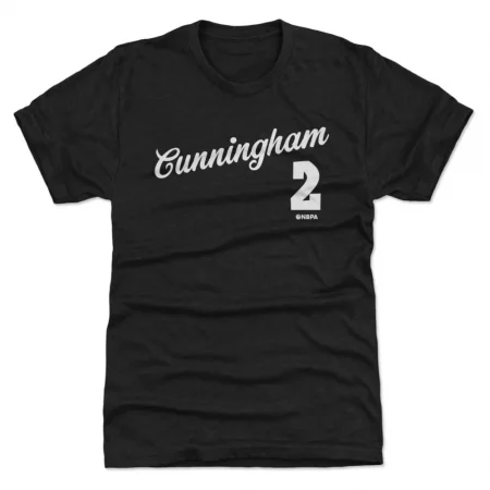 Detroit Pistons - Cade Cunningham Script Black NBA T-Shirt