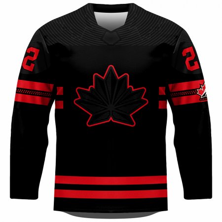 Kanada - 2022 Hokejový Replica Fan Dres Černý/Vlastní jméno a číslo