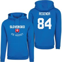 Słowacja Pavol Regenda Authentic Hockey Navy Bluza s kapturem - niebieska