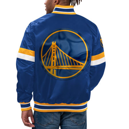 Golden State Warriors - Full-Snap Varsity Home Satin Royal NBA Jacket