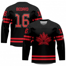 Kanada - Connor Bedard Replica Black Fan Bluza