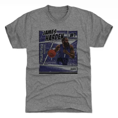 Philadelphia 76ers - James Harden Comic Gray NBA T-Shirt