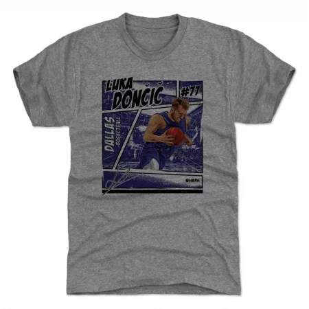 Dallas Mavericks - Luka Doncic Comic Gray NBA T-Shirt