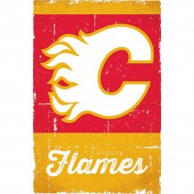 Calgary Flames - Retro Logo NHL Poster