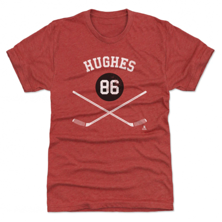 New Jersey Devils - Jack Hughes Sticks Red NHL Koszulka