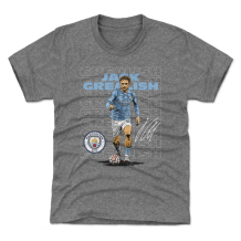 Manchester City Kinder - Jack Grealish Outline Name Gray T-Shirt