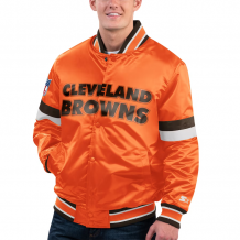 Cleveland Browns - Full-Snap Varsity Navy Satin NFL Kurtka