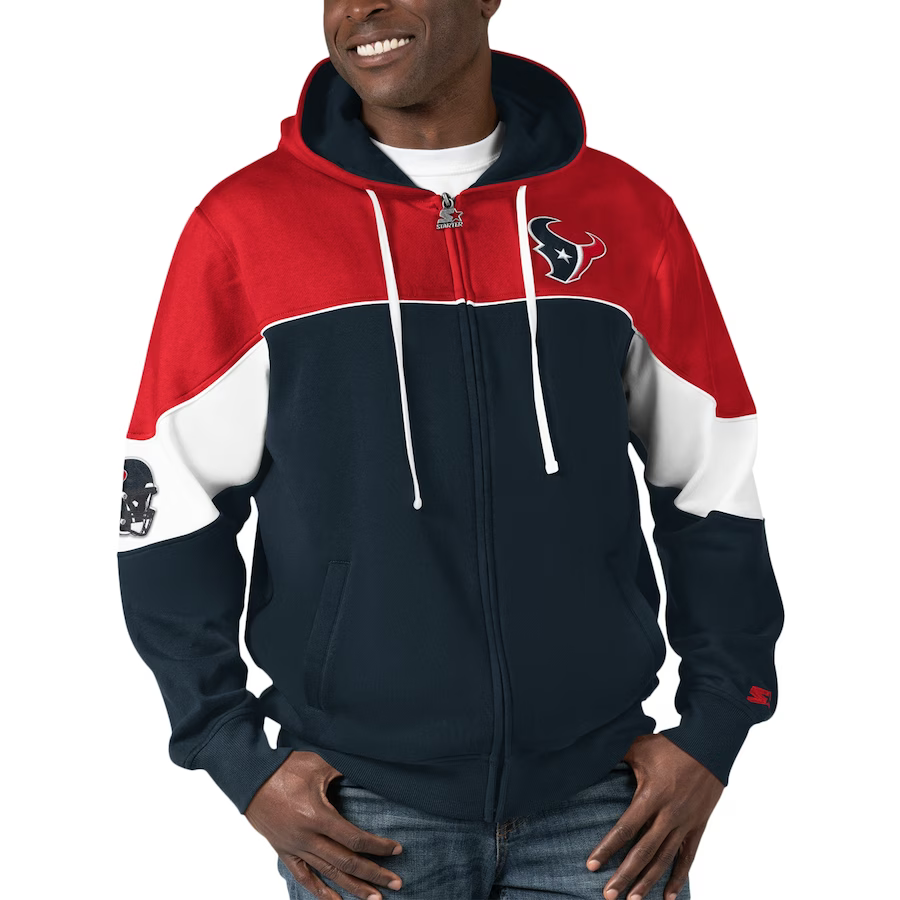 Football Fan Shop Officially Licensed NFL Full-Zip Hooded Jacket - Houston Texans