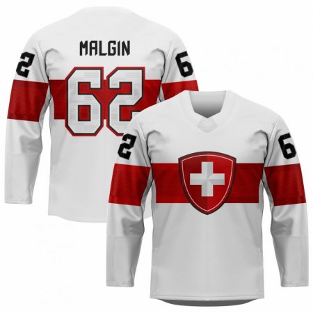 Switzerland - Denis Malgin Replica Fan Jersey White