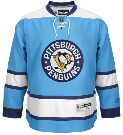 Custom Hockey Jerseys Pittsburgh Penguins Jersey Name and Number Light Blue