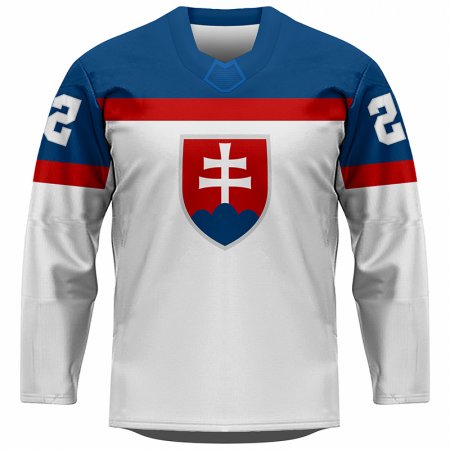 Slovensko - 2022 Hokejový Replica Fan Dres Biely/Vlastné meno a číslo