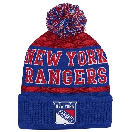New York Rangers Dětská - Puck Pattern NHL Zimní čepice