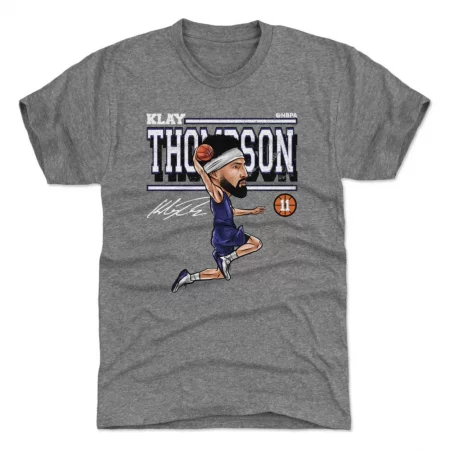 Golden State Warriors - Klay Thompson Cartoon Gray NBA T-Shirt