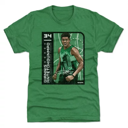 Milwaukee Bucks - Giannis Antetokounmpo Card Green NBA T-Shirt