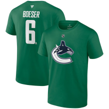 Vancouver Canucks - Brock Boeser Stack Green NHL T-Shirt