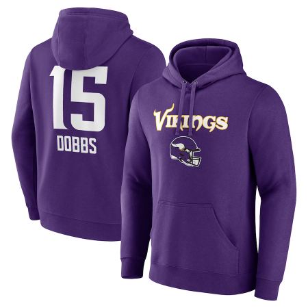 Minnesota Vikings - Joshua Dobbs Wordmark NFL Mikina s kapucí