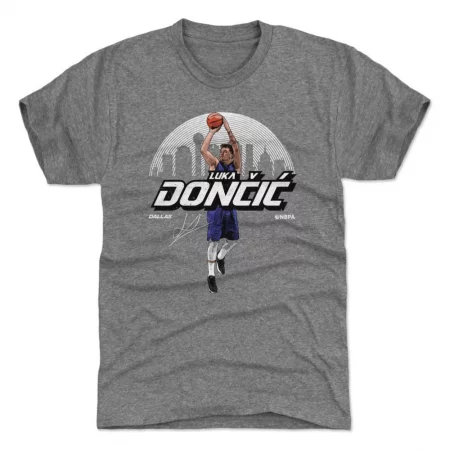 Dallas Mavericks - Luka Doncic Skyline Gray NBA Tričko