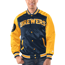 Milwaukee Brewers - Full-Snap Varsity Satin MLB Jacket