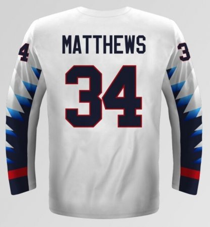 USA - Auston Matthews 2018 MS v Hokeji Replica Fan Dres