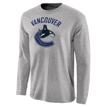 Vancouver Canucks - Primary Logo Ash NHL Long Sleeve T-Shirt