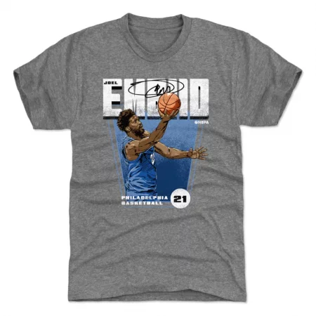 Philadelphia 76ers - Joel Embiid Premiere Gray NBA T-Shirt