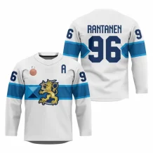 Finlandia - Mikko Rantanen 2026 Bronze Patch Hockey Replica Jersey Biały