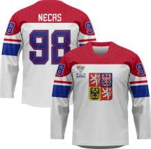 Czechy - Martin Nečas 2024 World Champions Hockey Replica Jersey Biały