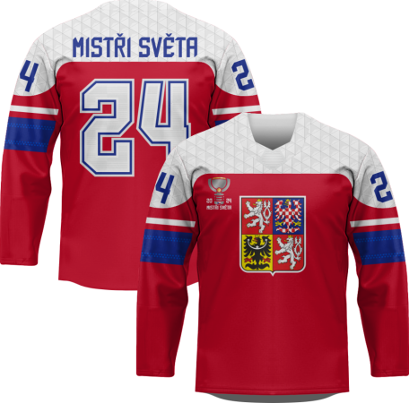 Česko - 2024 Majstri Sveta Hokejový Replica Fan Dres Červený