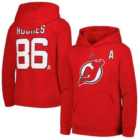 New Jersey Devils Dziecięca - Jack Hughes NHL Bluza s kapturem