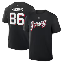 New Jersey Devils - Jack Hughes Stack Black NHL Tričko