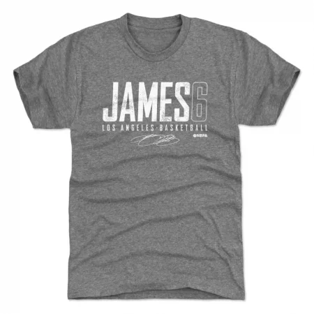 Los Angeles Lakers - LeBron James Elite Gray NBA T-Shirt