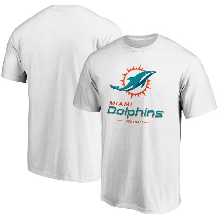 Miami Dolphins - Team Lockup White NFL Tričko - Velikost: L/USA=XL/EU