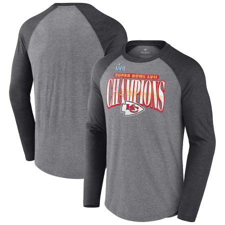 Kansas City Chiefs - Super Bowl LVII Champs History Tri-Blend NFL Long Sleeve T-Shirt