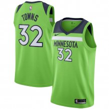 Minnesota Timberwolves- Karl-Anthony Towns Nike Swingman Green NBA Koszulka