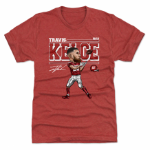 Kansas City Chiefs - Travis Kelce Cartoon Red NFL T-Shirt
