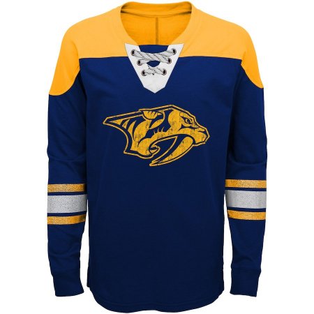 Nashville Predators Kinder - Hockey Lace-Up Crew NHL Long Sleeve T-shirt