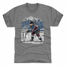 Colorado Avalanche - Gabriel Landeskog Skyline Gray NHL T-Shirt